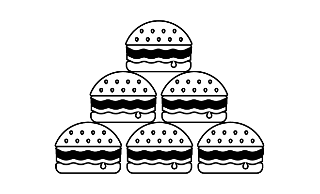 illustration of burgers