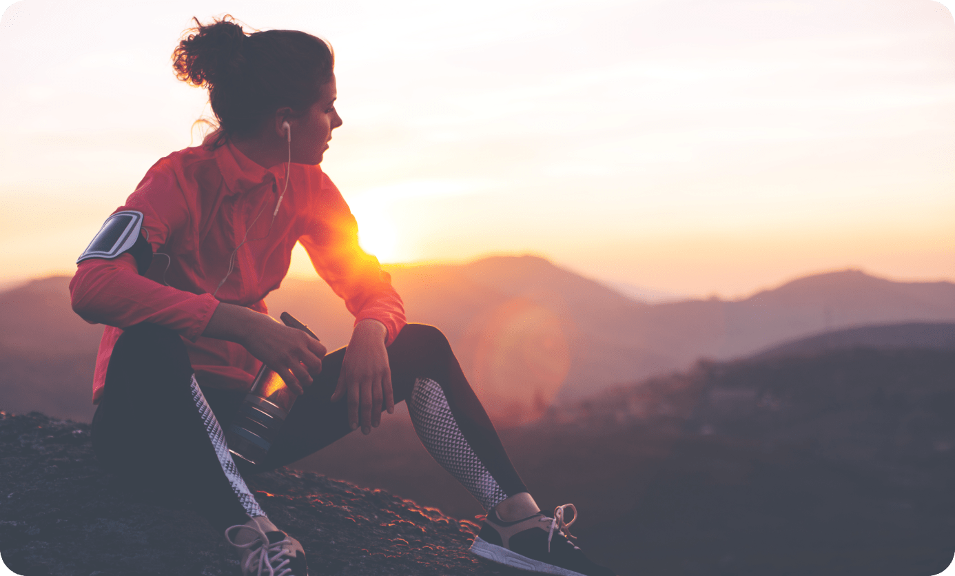 Athlete staring at the sunset